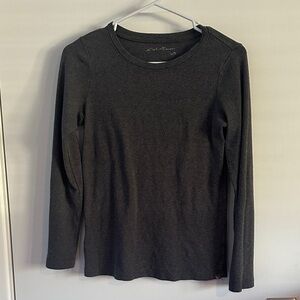 Eddie Bauer Charcoal Long Sleeve Crewneck Top